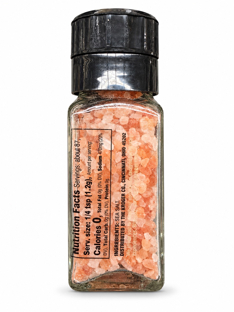 Private Selection grinder ingredient and distributor panel naming SEA SALT and The Kroger Co.